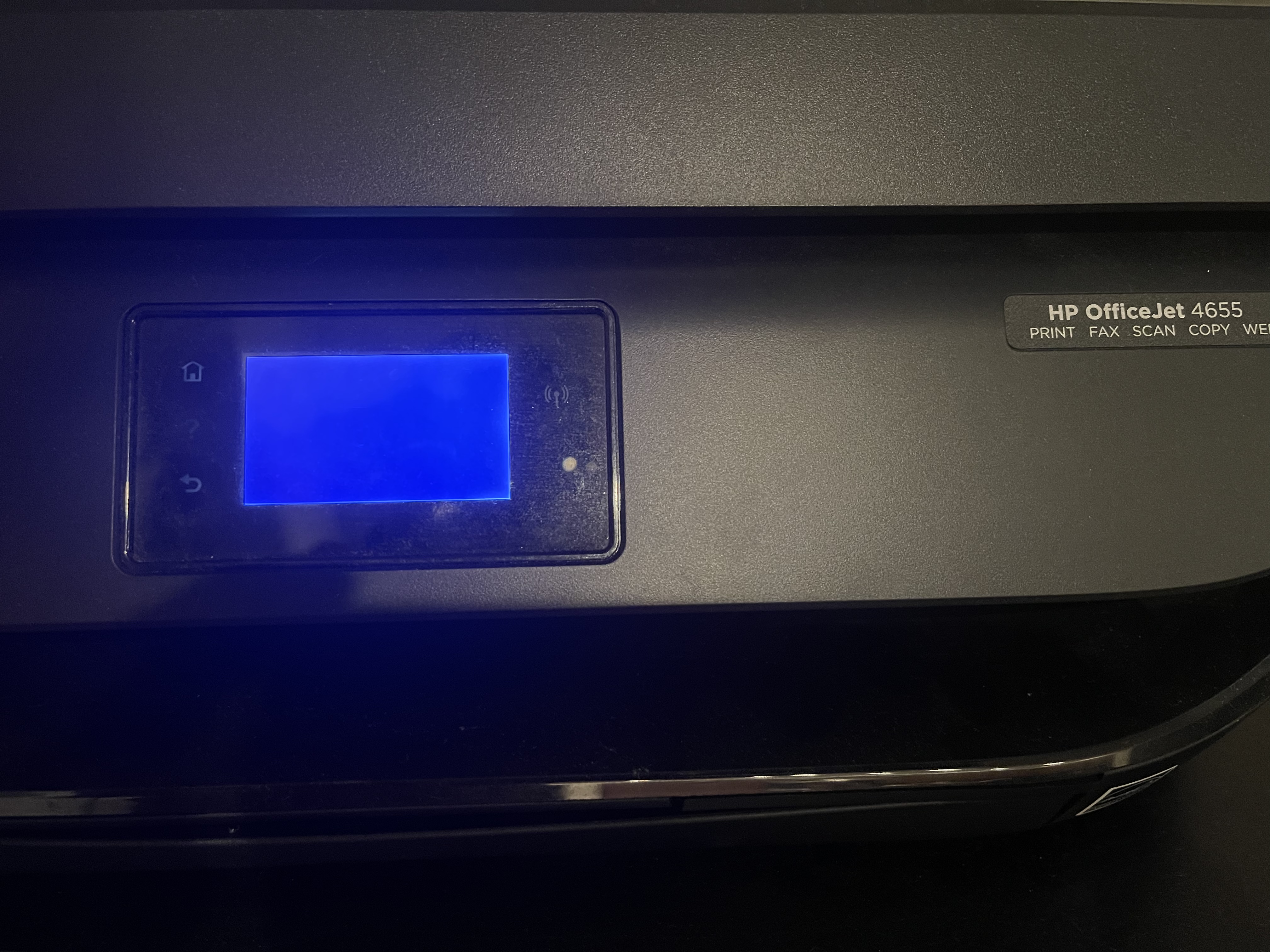 Printer screen lights on without any selection, and the powe... - HP  Support Community - 8578987