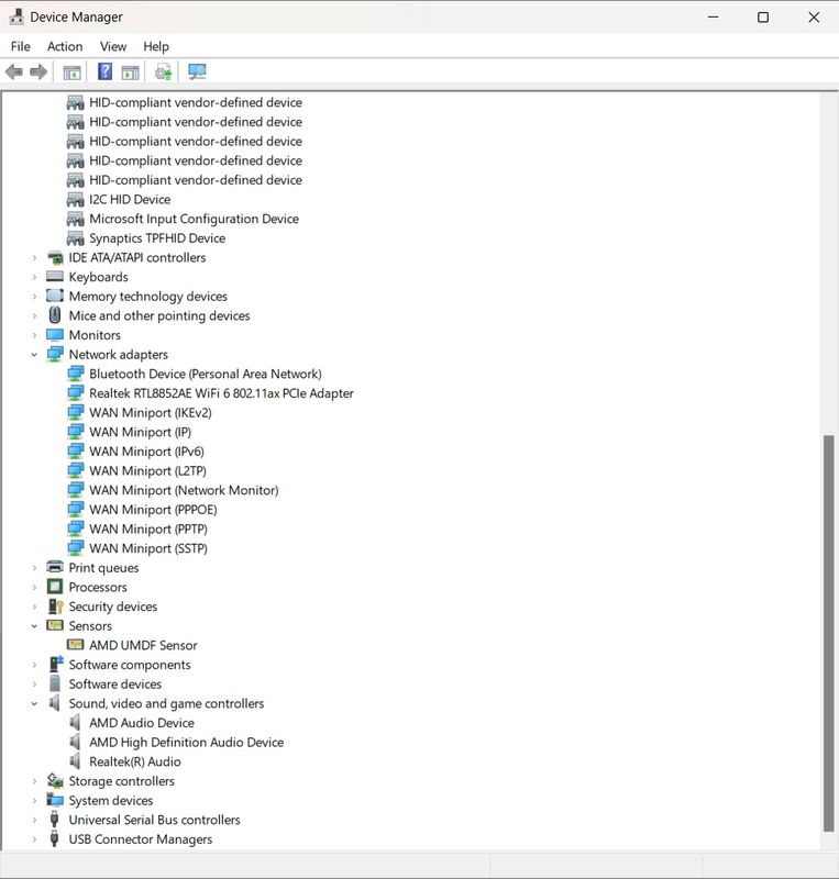 Device Manager expanding category 2