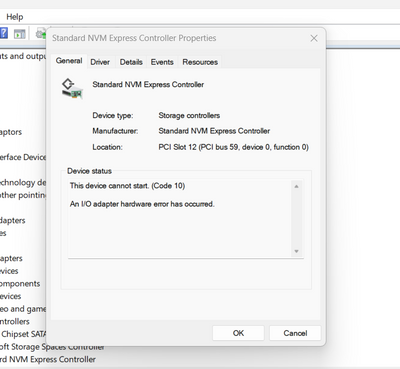 Standard NVM Express controller error - BIOS won't detect my... - HP  Support Community - 8591460
