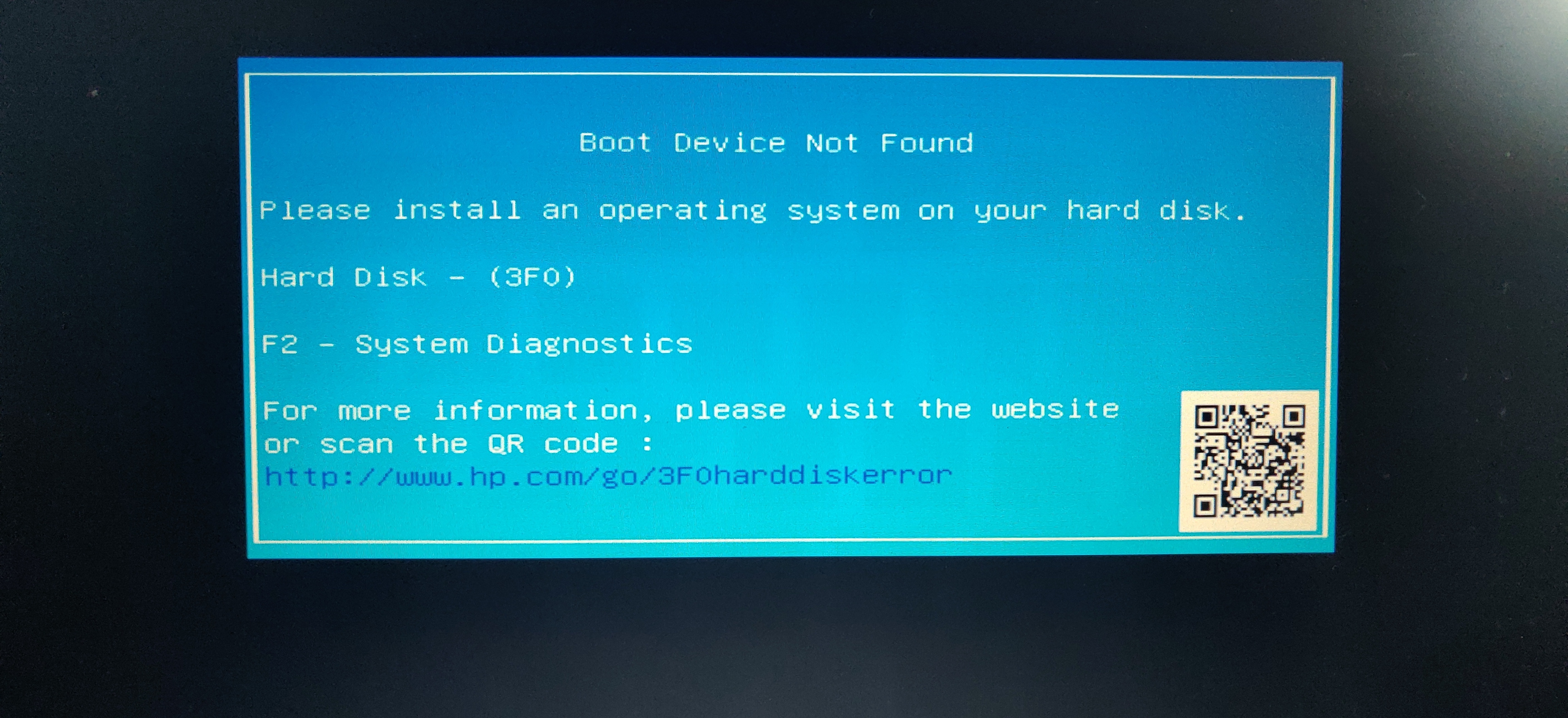 Boot device not found - HP Support Community - 8617207