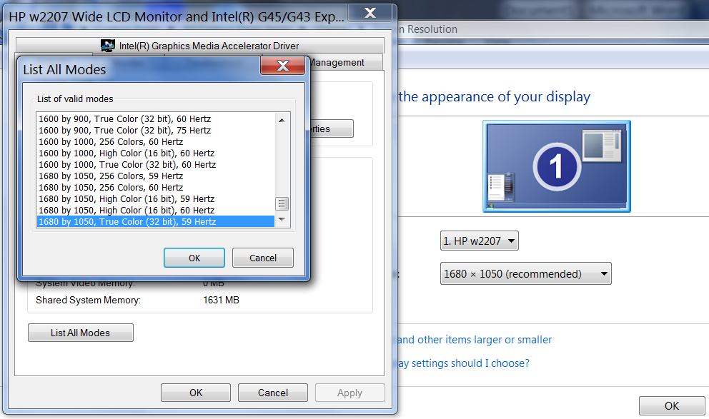 Hp w2207 native resolution wallpaper
