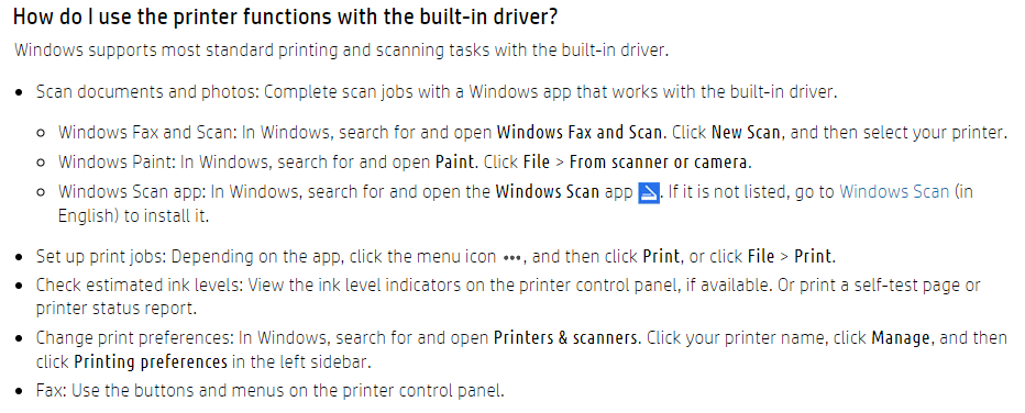 HP Printer Setup (Windows Built-in Driver) - HP Support Community - 8618913