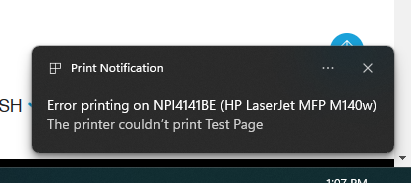HP LaserJet MFP M140w Not Printing - HP Support Community - 8622776