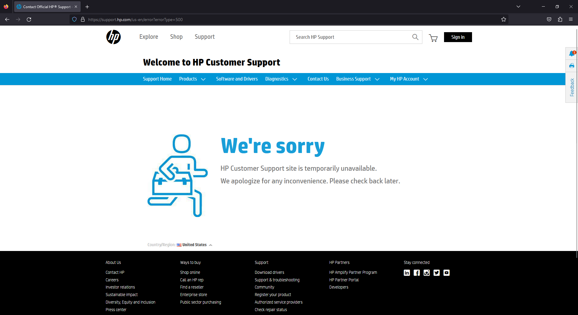 HP Warranty Check site seems to be down - HP Support Community - 8637332