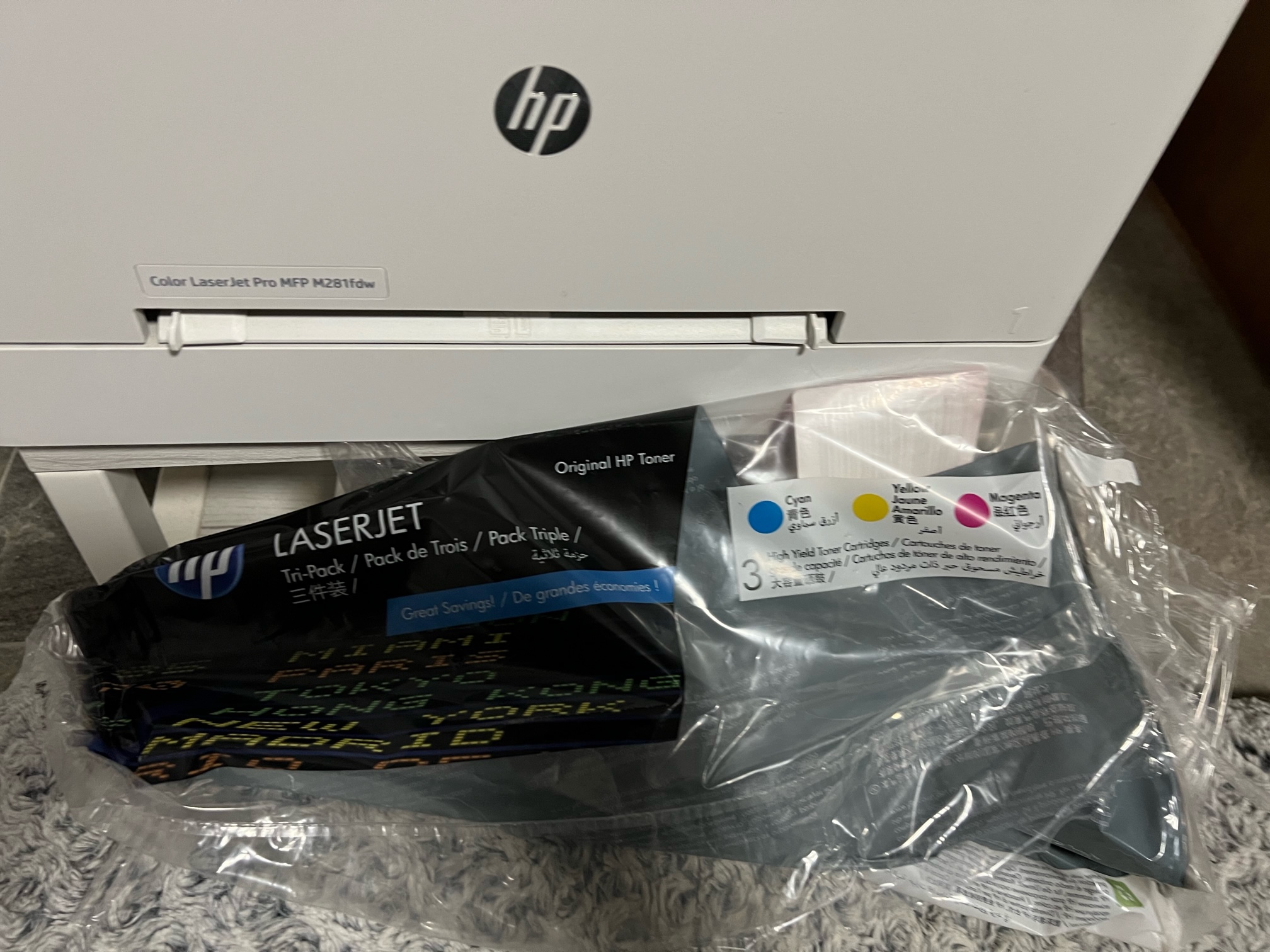 US toner cartridges for MFP 281fdw not recognized in Italy HP Support