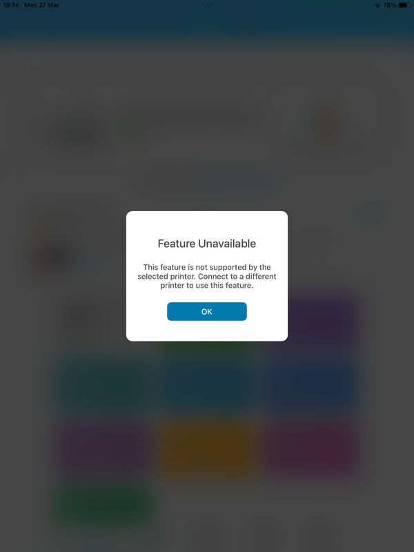 Printer Scan button reveals this message