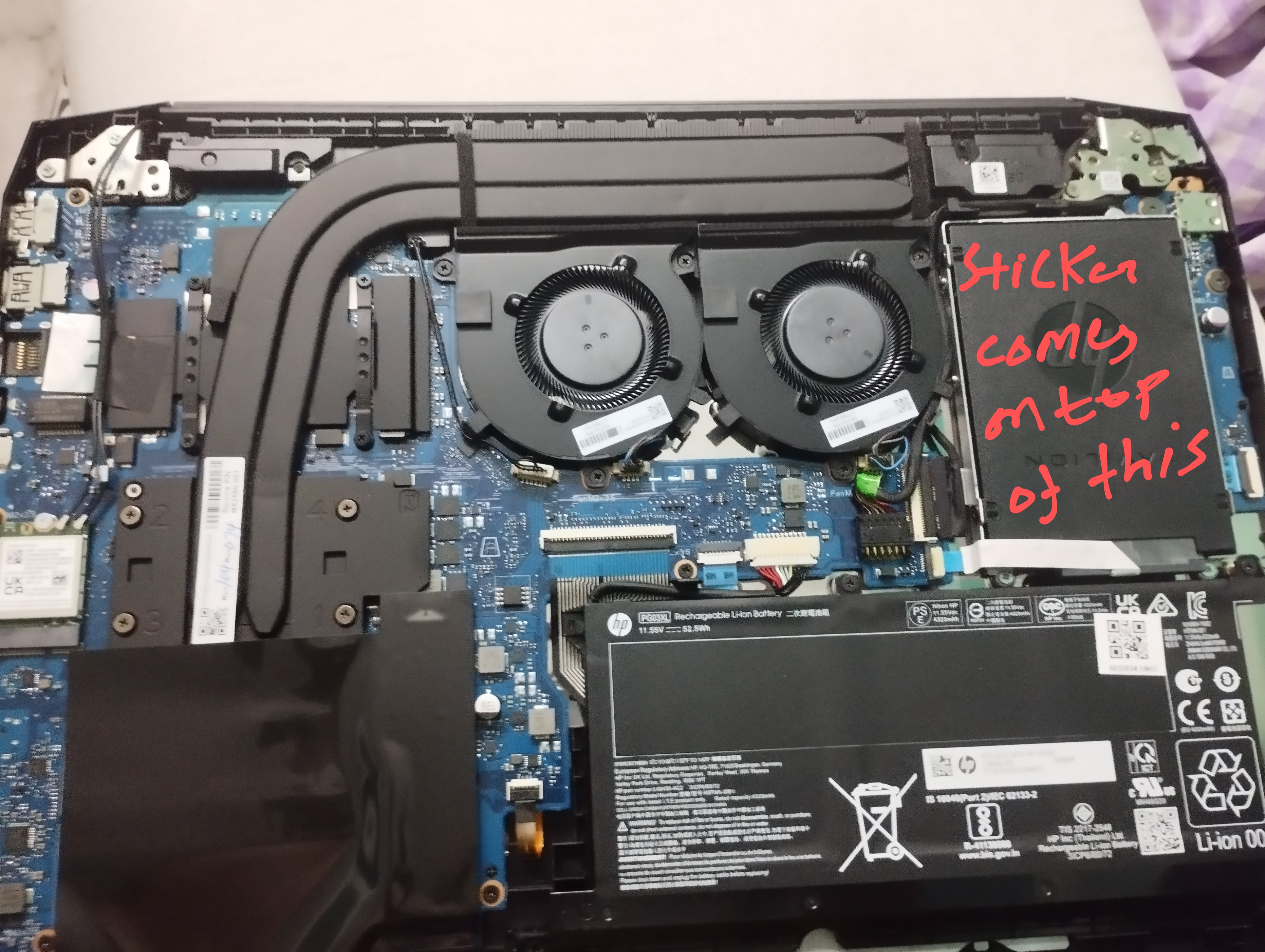 Can dummy sticker near SSD bay removed? - HP Support Community - 8668106