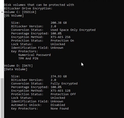 Protection off & Encryption method in Bitlocker - HP Support Community ...