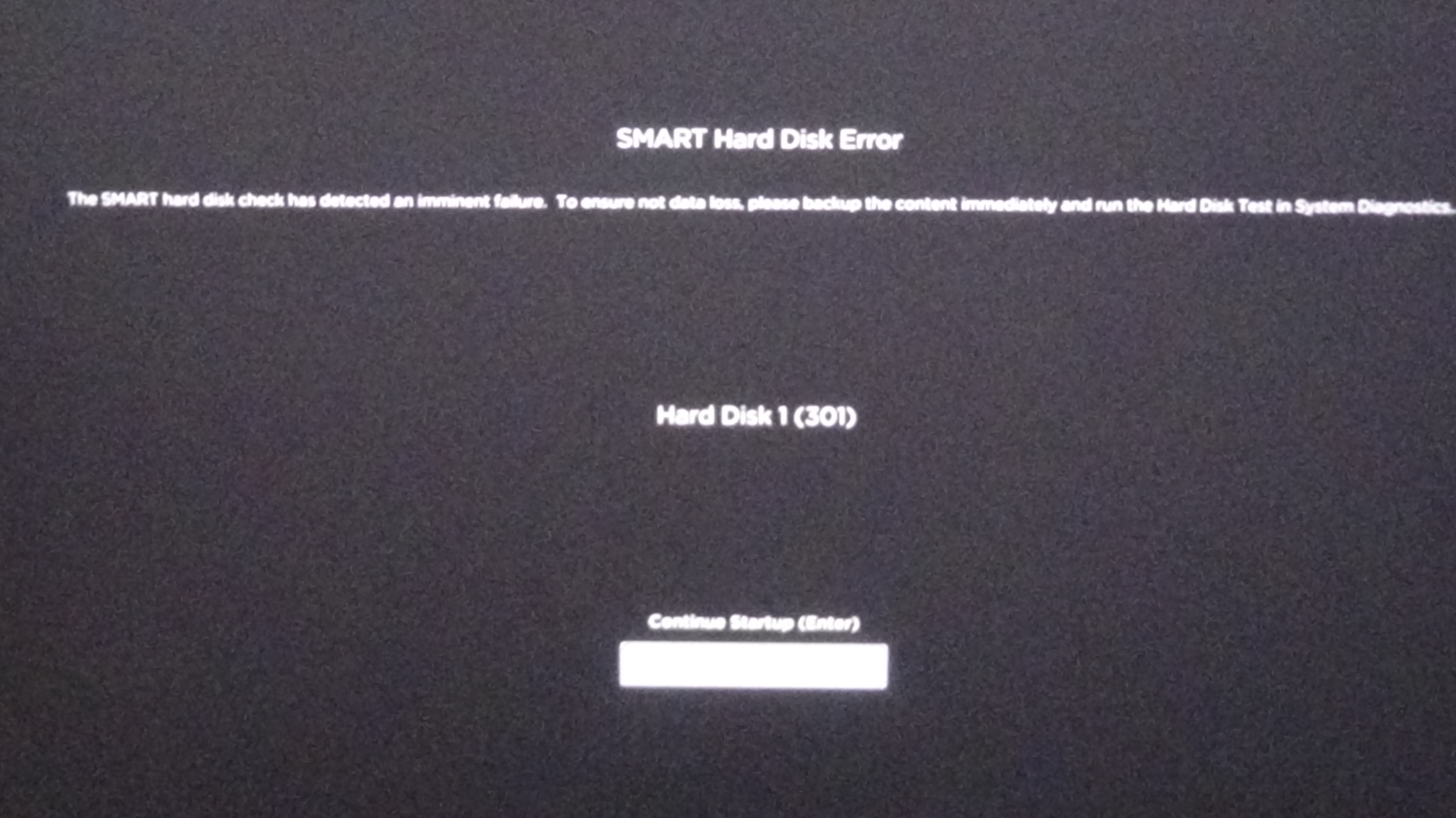 HP SMART Hard Drive Imminent Failure Error 301 HP Support Community