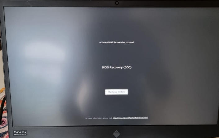 After BIOS reset with USB