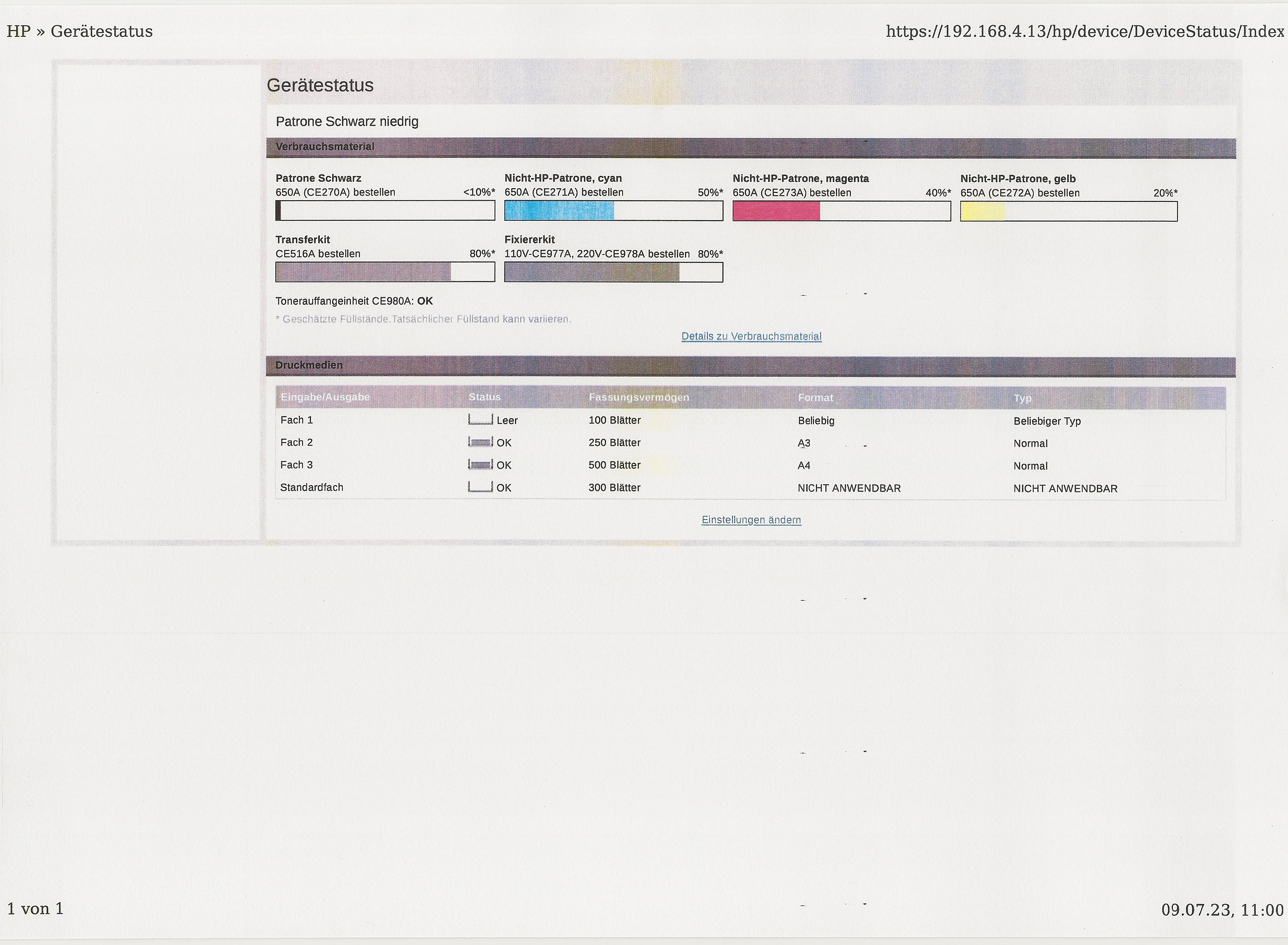 Solved: Hp Laserjet CP5525 Errorcode 54.0C.01, 54.0C.03, 54.14.00