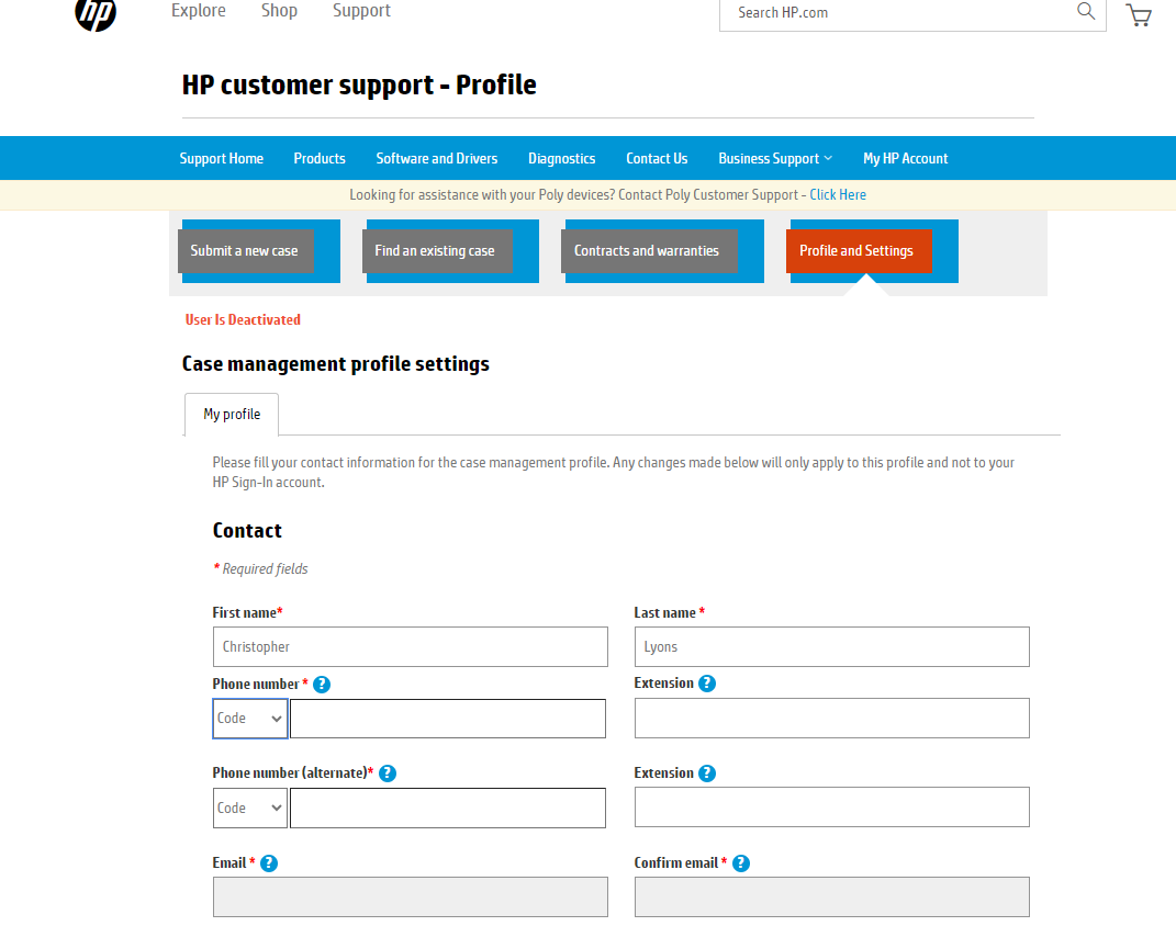 Registering with the MyHPSupport portal - Can't complete pro... - HP  Support Community - 8727251