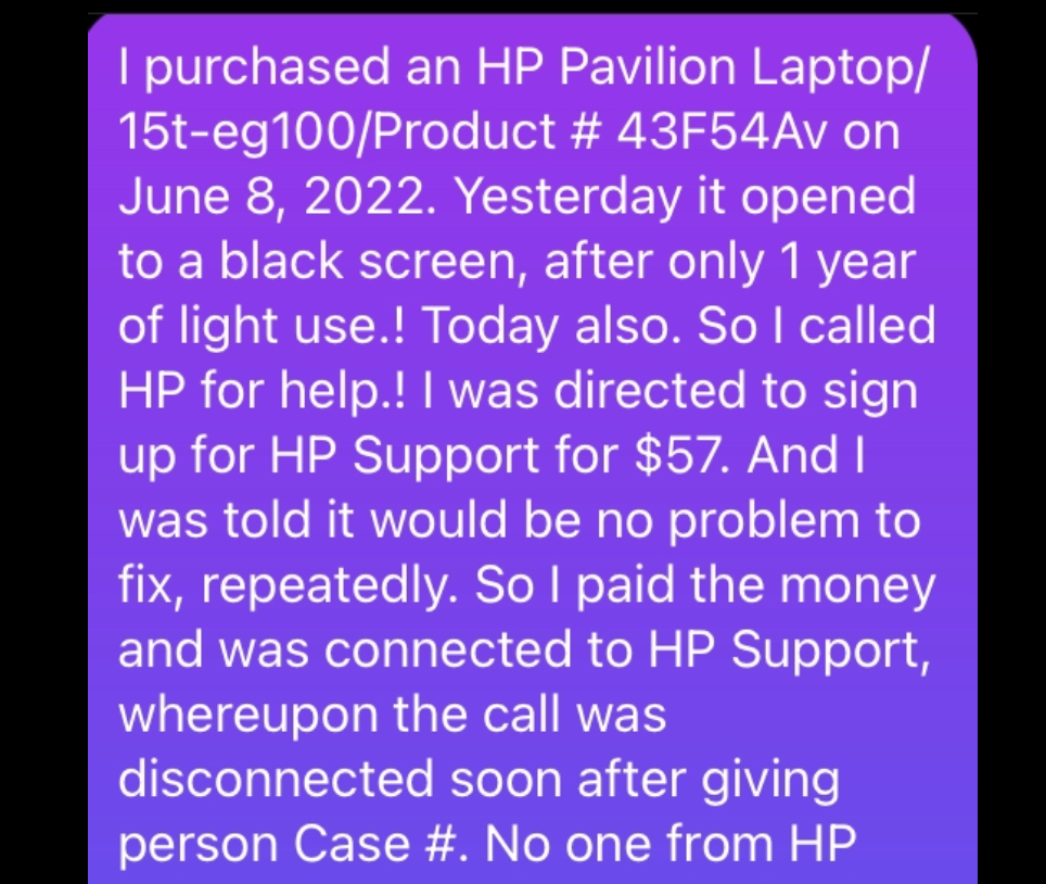 Black screen - HP Support Community - 8843833