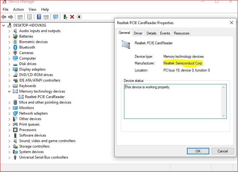 Realtek PCIE CardReader cannot detect the Sandisk microSD Ad... - HP  Support Community - 8860624