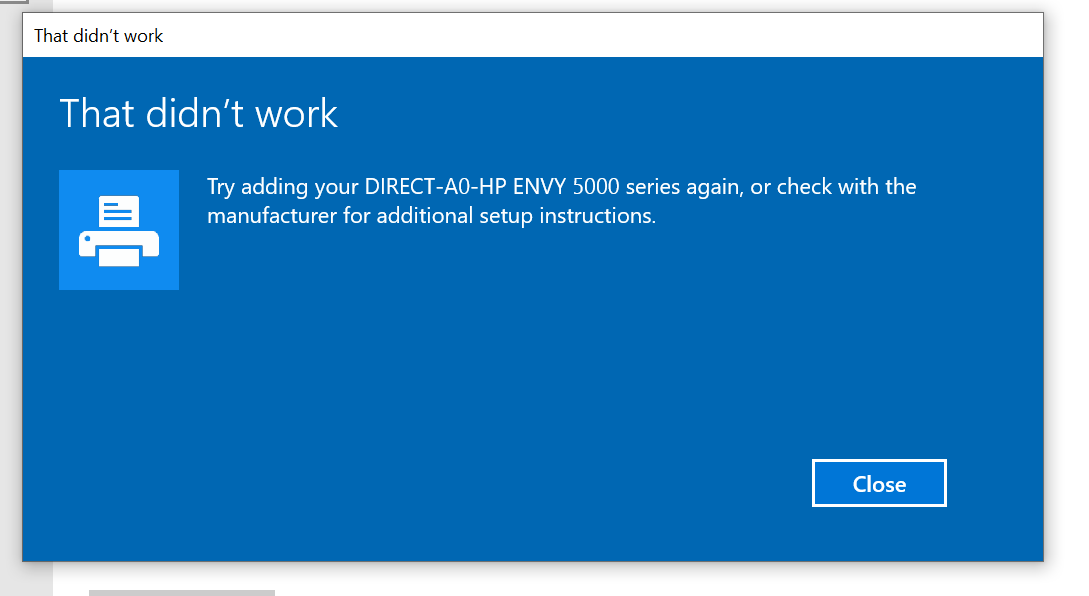 Cannot connect printer to laptop - HP Support Community - 8865071
