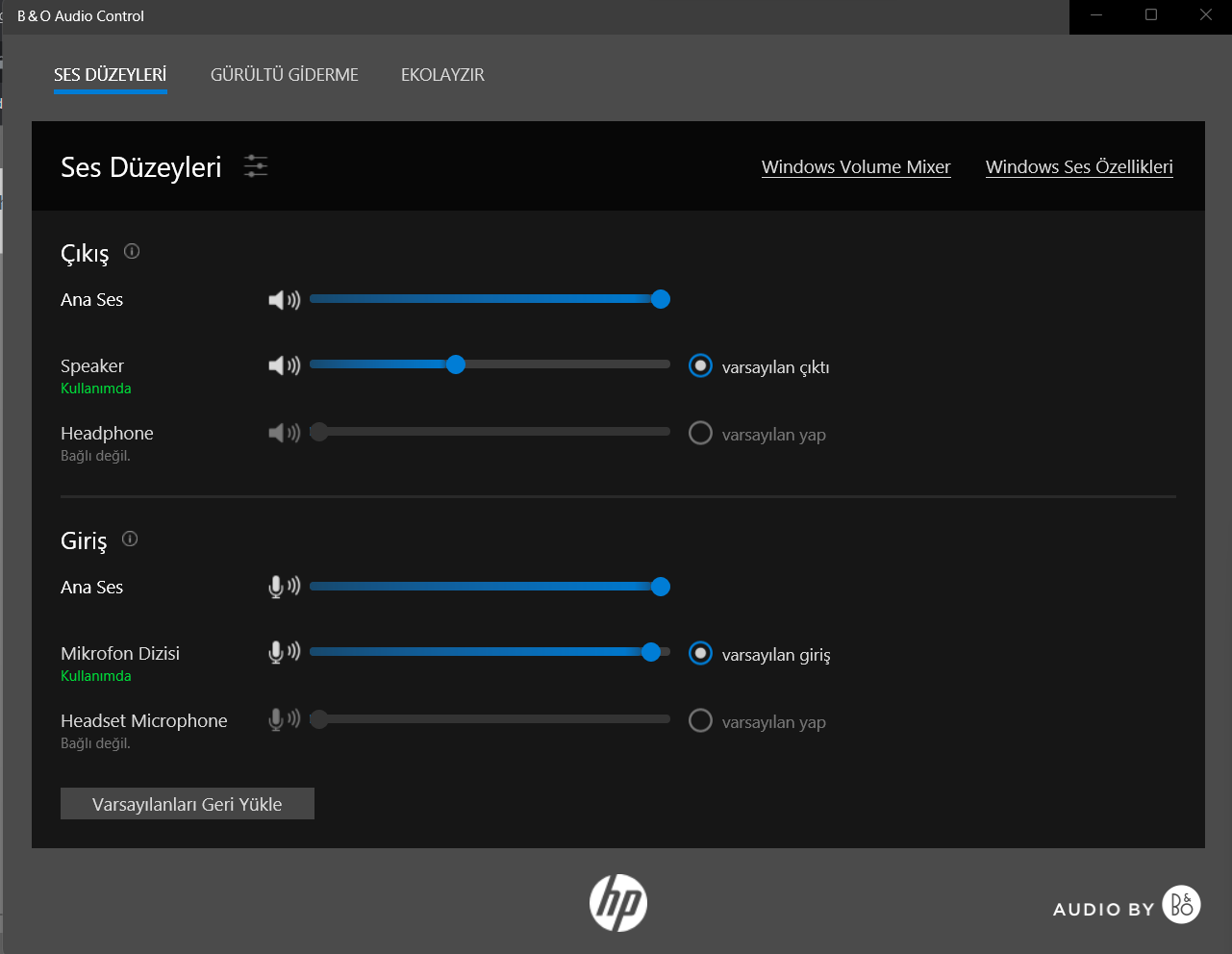 B&O audio control bas tizz not working - HP Support Community - 8870775
