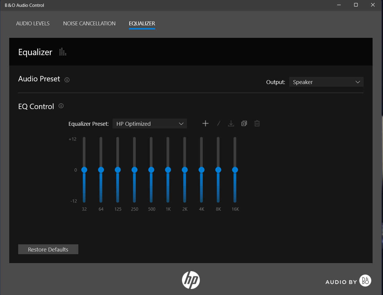 B&O audio preset is set to music - HP Support Community - 8876502
