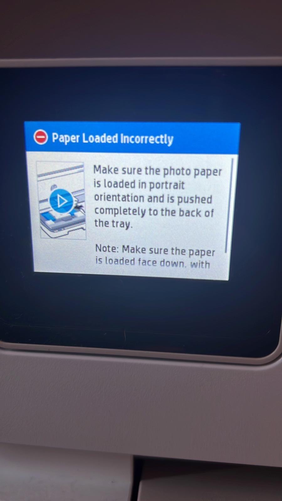 Solved: Photo Paper Tray Issue - HP Support Community - 8877621