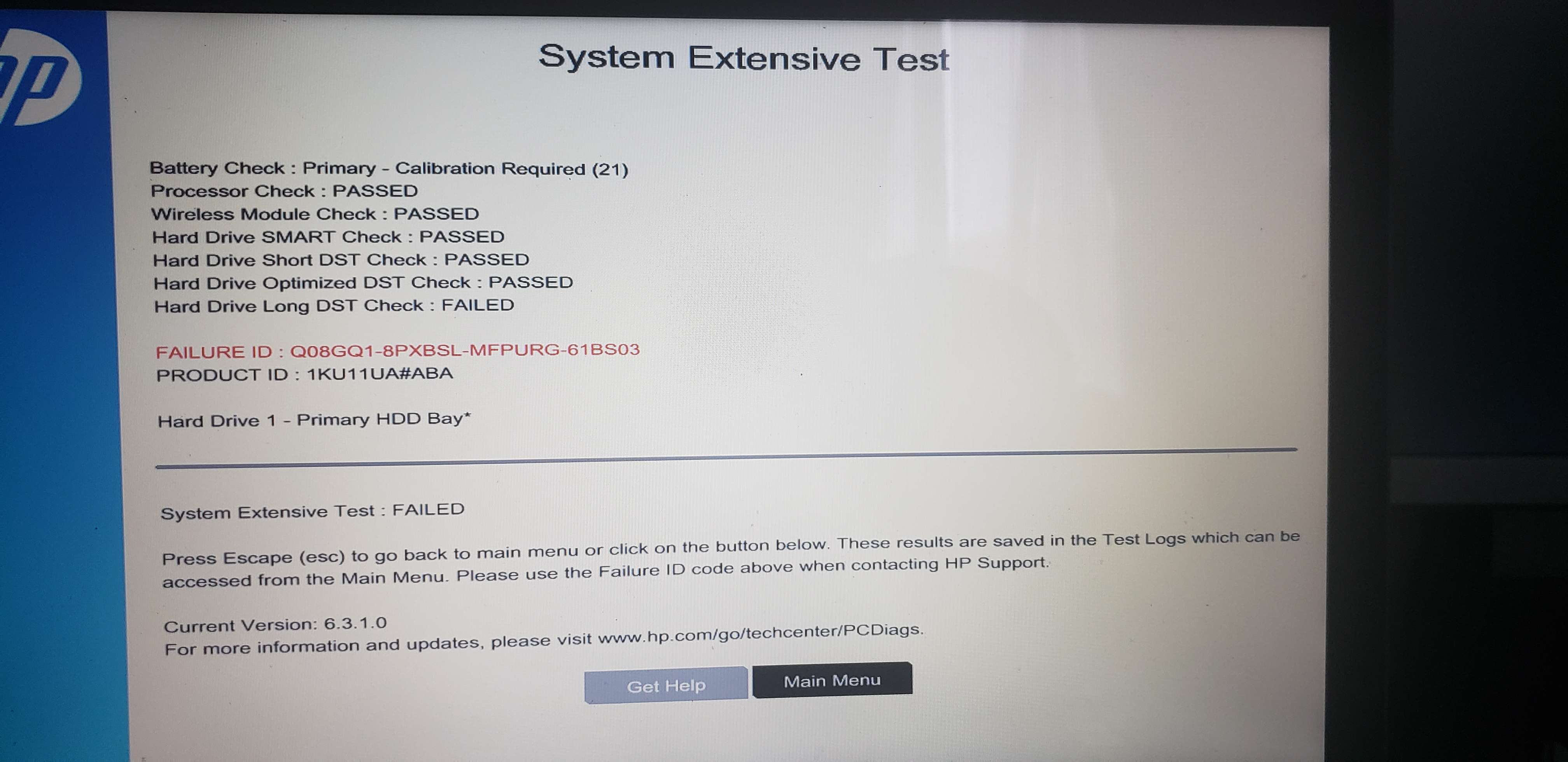 HP Hard Drive check has identified a critical failure... Ple... - HP ...