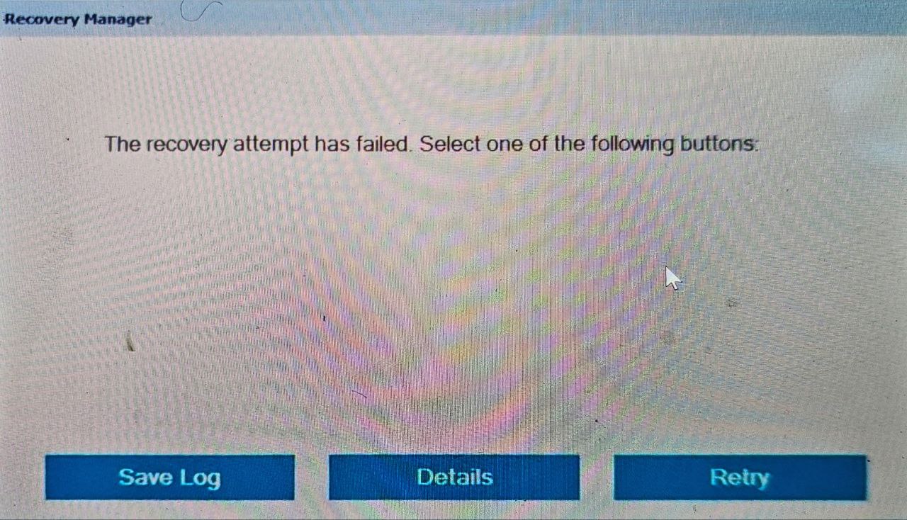 Hp cloud recovery installation failure - HP Support Community - 8947220