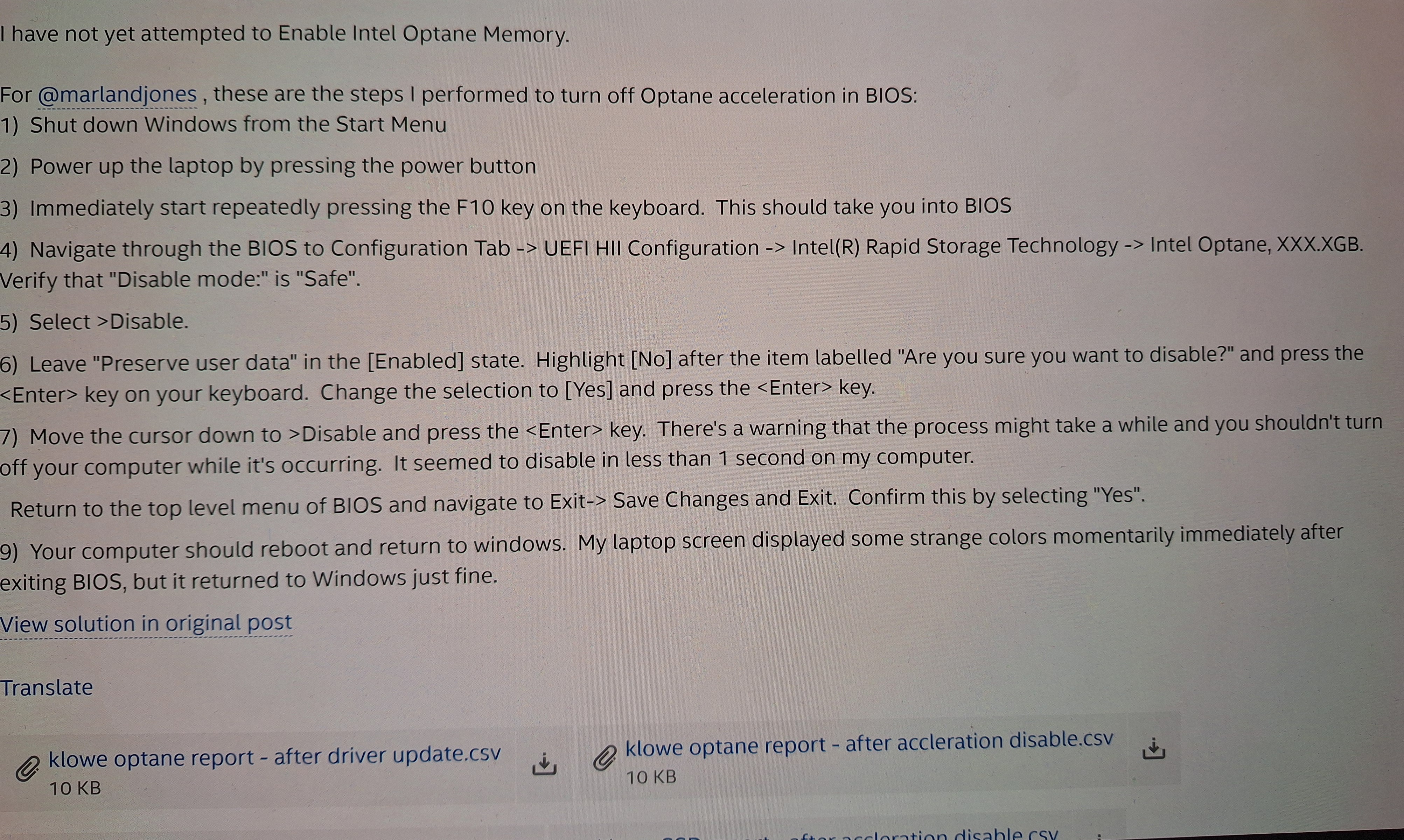 3F0 Error, spectre wont boot to windows after disabling Opta... - HP ...