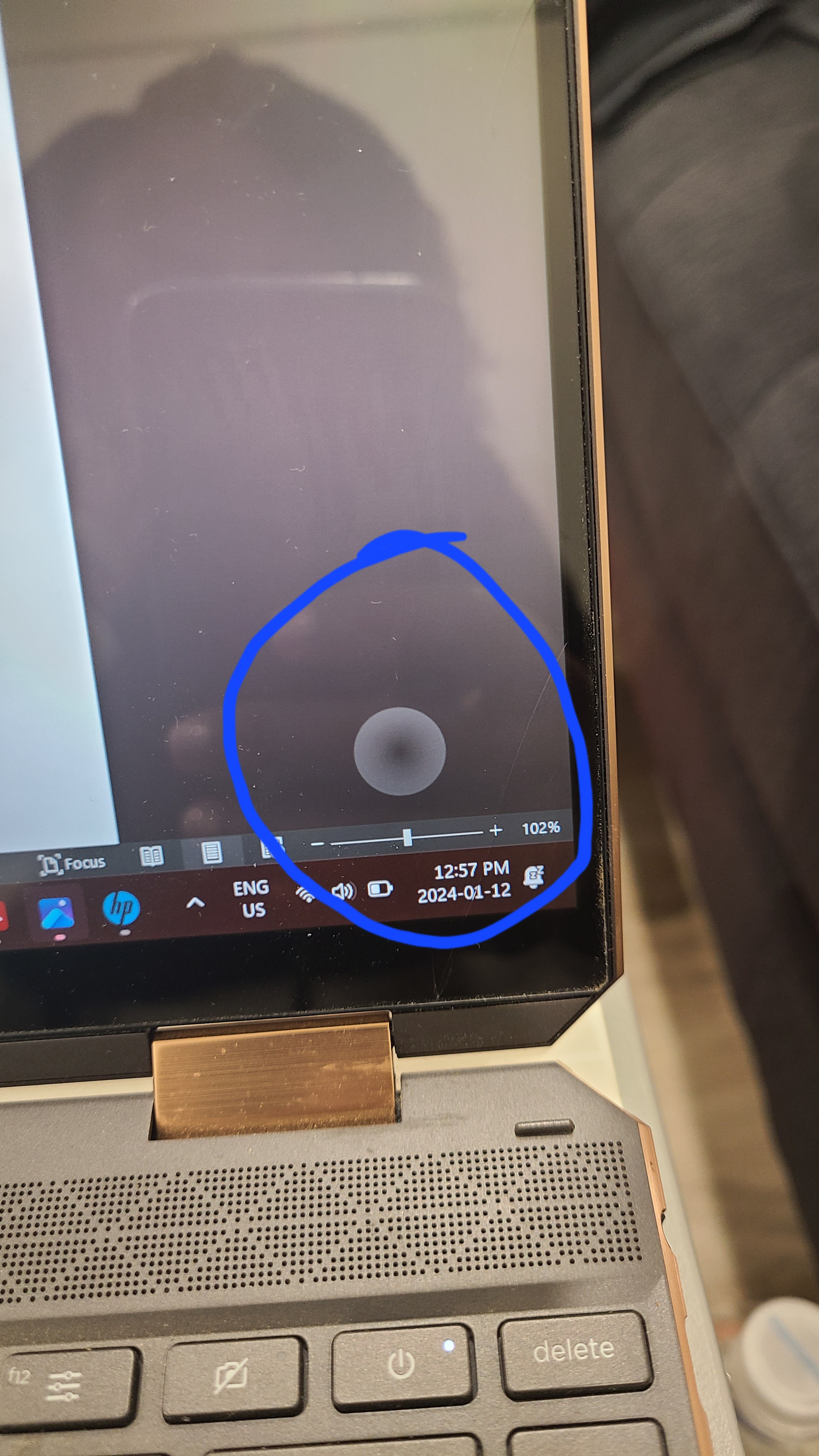 White spot on screen - HP Support Community - 8964575