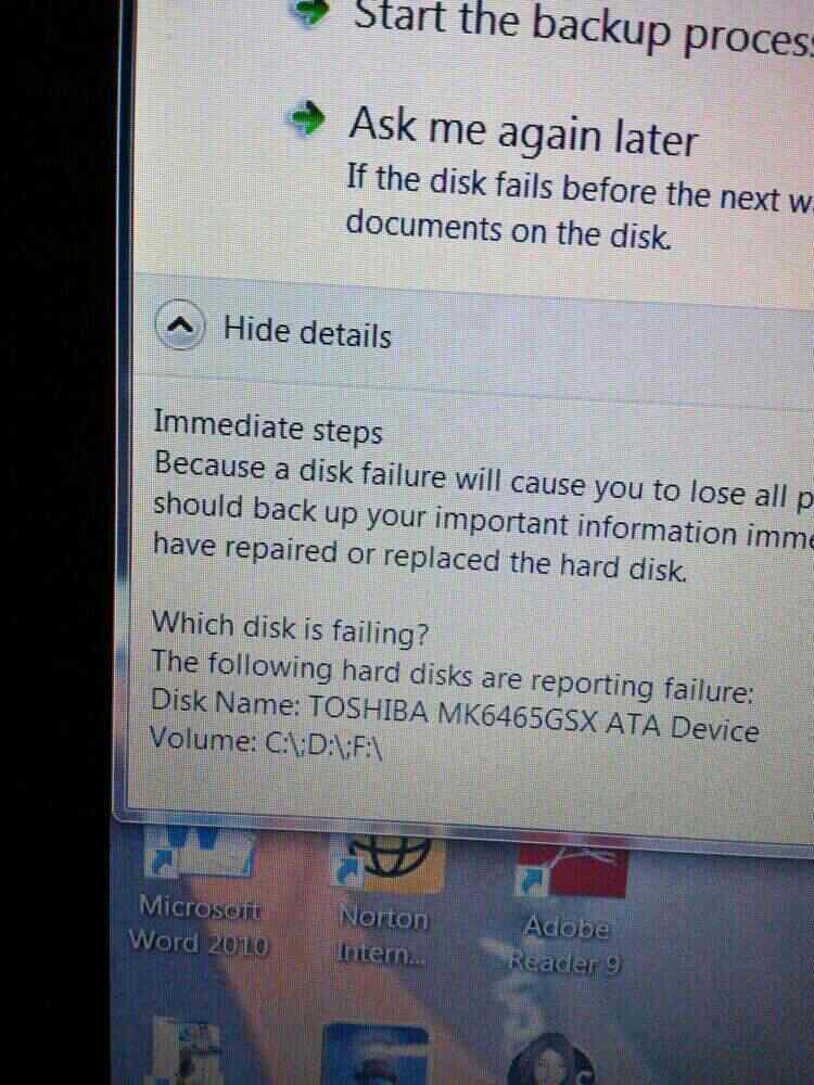 Solved SMART Hard Disk Error HP detected an imminent failure HP
