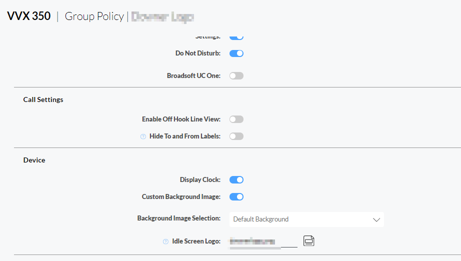 Idle Screen Logo option in Poly Lens Policies for VVX - HP Support ...