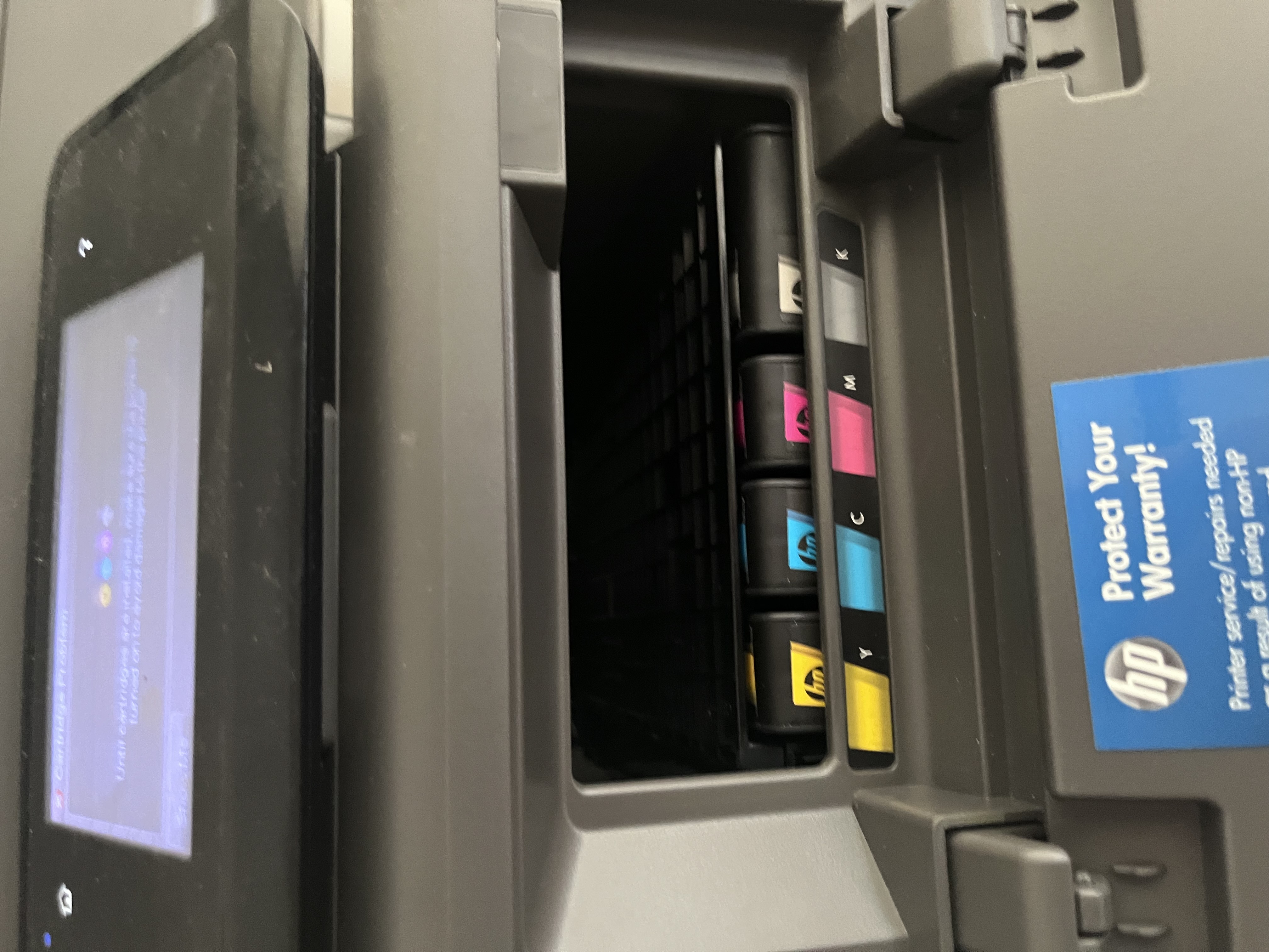Ink Cartriges seem to have lowered and can not take them out... - HP ...