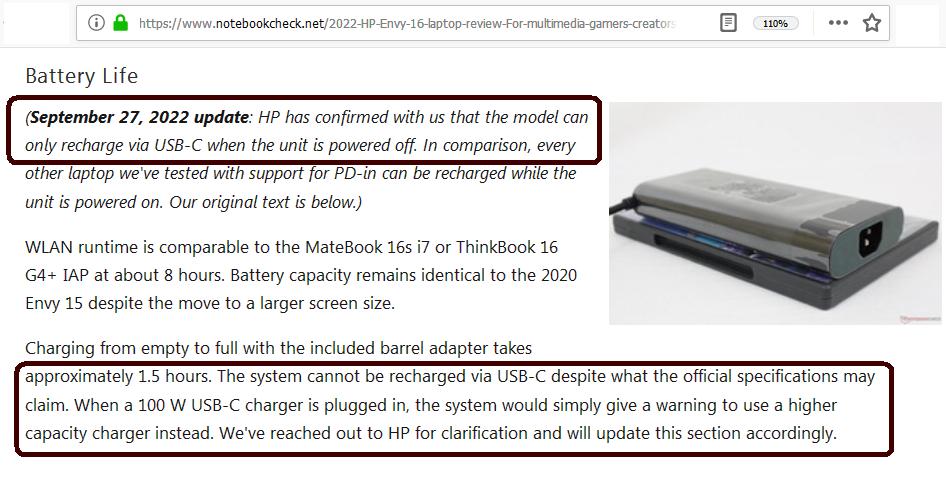 Solved Can the HP Envy 16 h1001ni 804F4EAbe charged via USB C while 