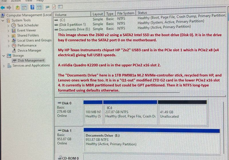 The NVMe stick works great...
