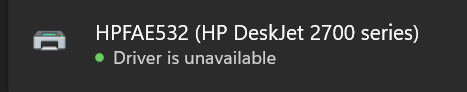 driver is unavailable - HP Support Community - 9025382