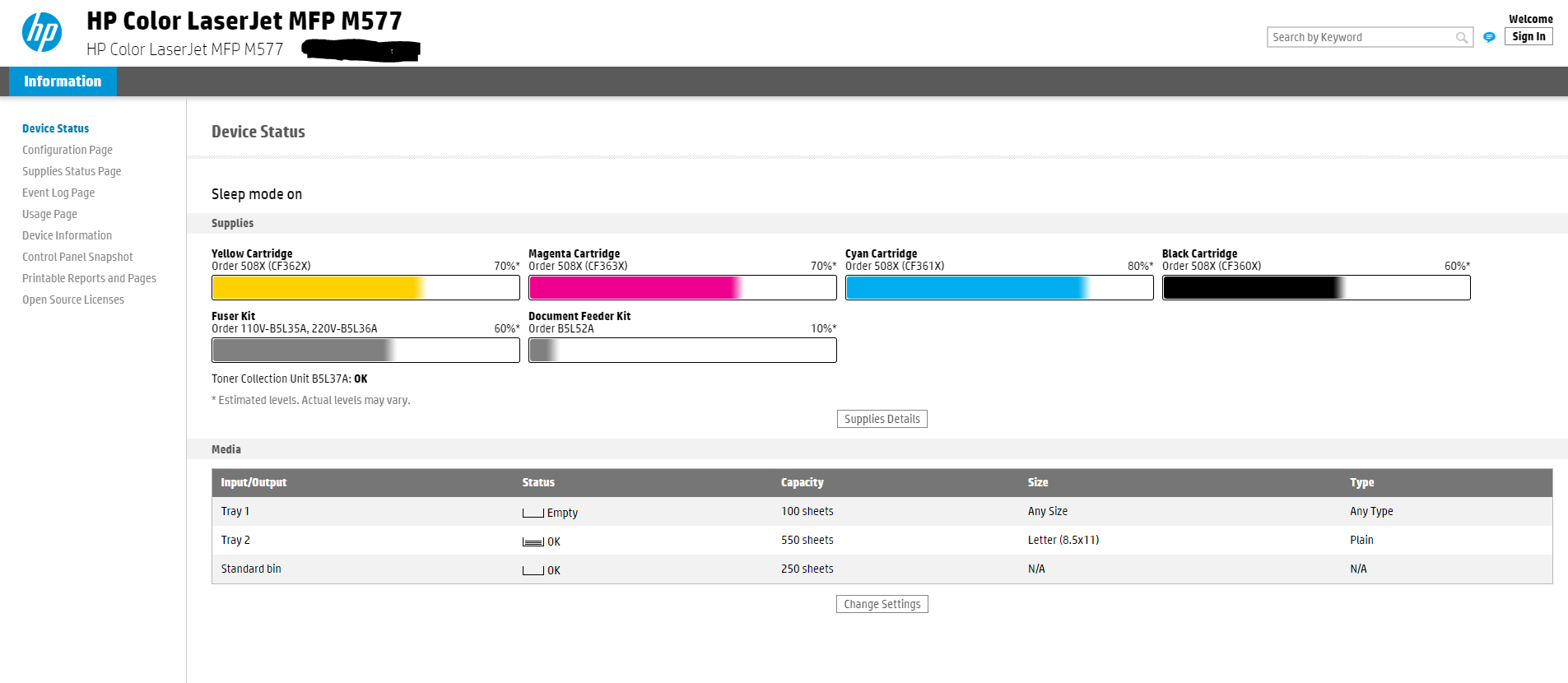 Same question. Admin code for m750dn - HP Support Community - 9027840