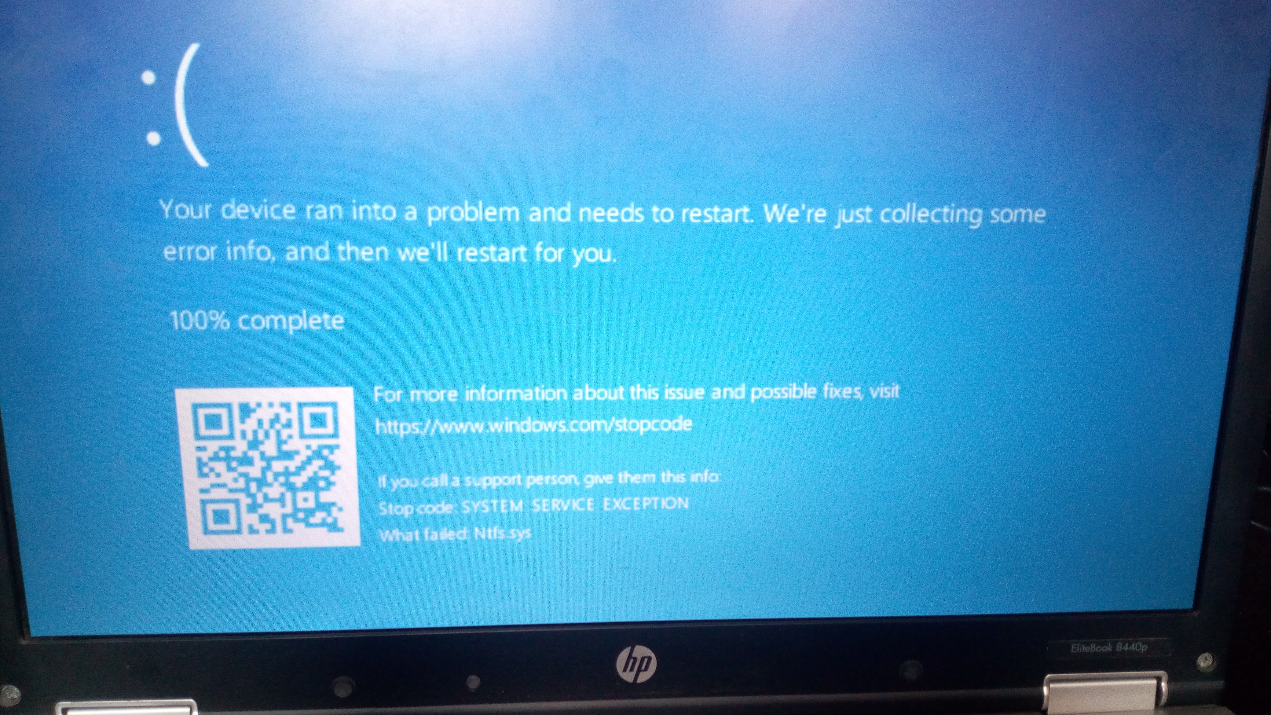 My laptop showed an error message before going off, and the ... - HP ...