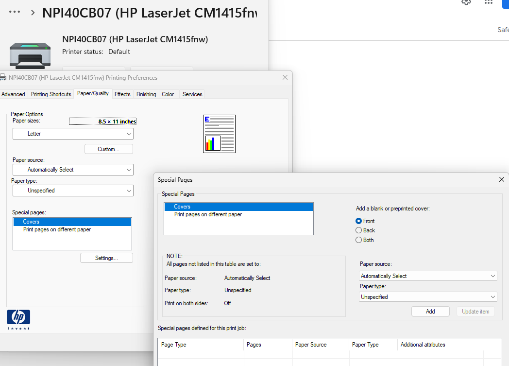 HP Envy 4520 Every print job now has a cover sheet, how do I... - HP ...