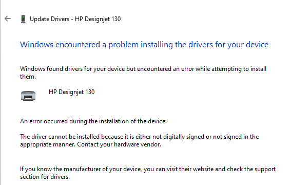 DesignJet 130 not connecting to windows 11 - HP Support Community - 9051214