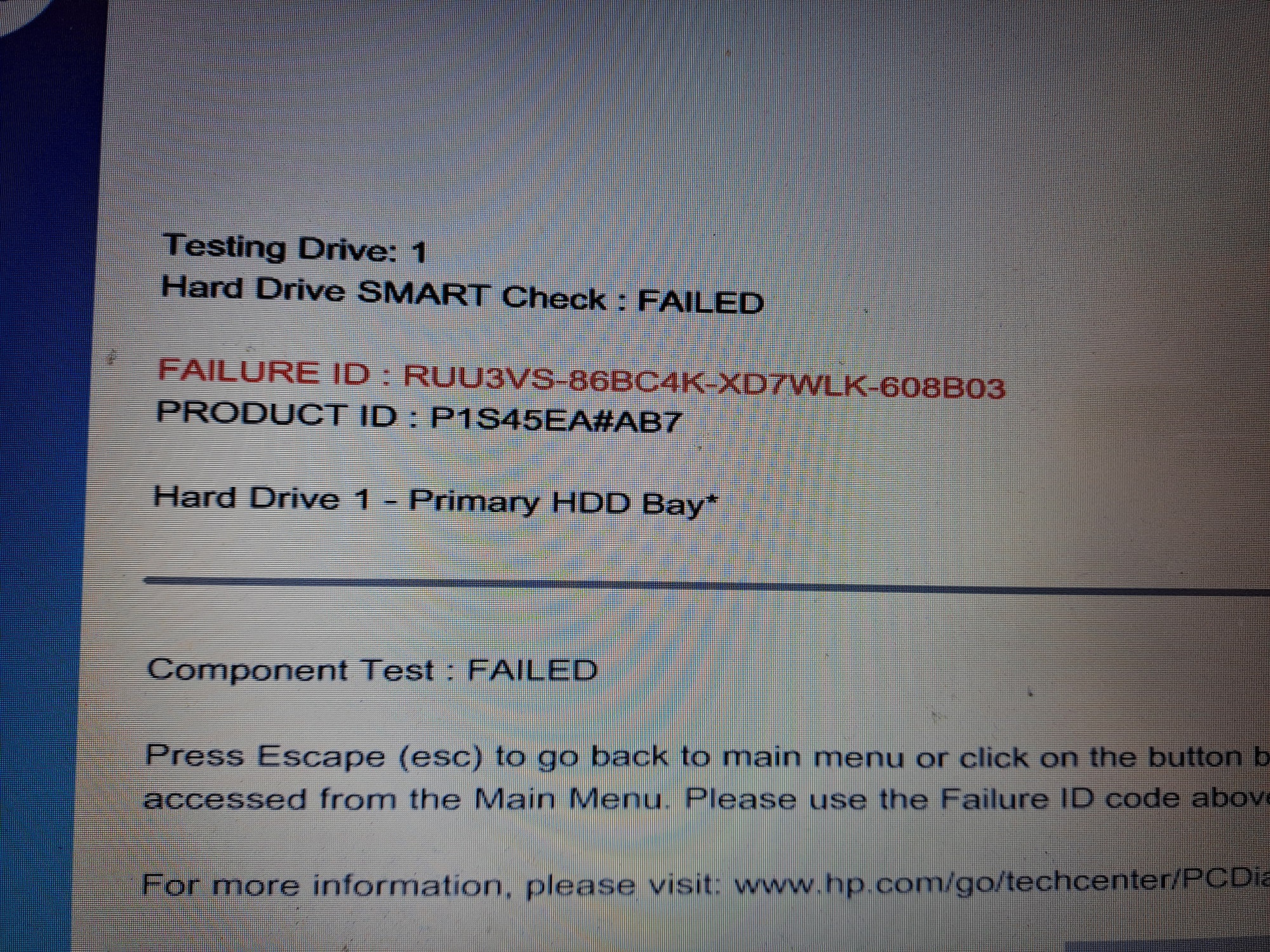 Solved: HD Smart Check FAILED - HP Support Community - 9081770