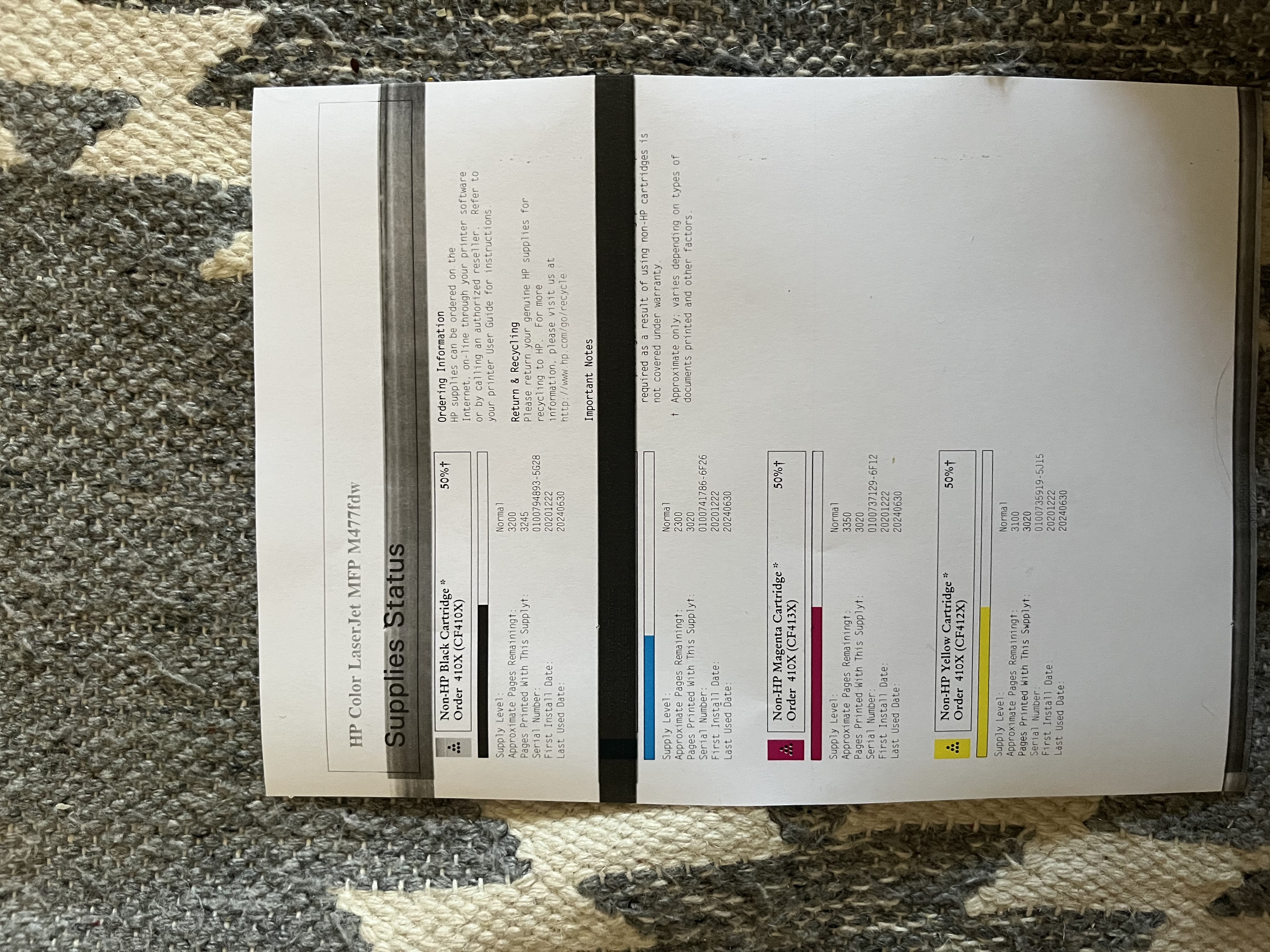 Color Laser Pro MFP M477 print horizontal black lines - HP Support ...