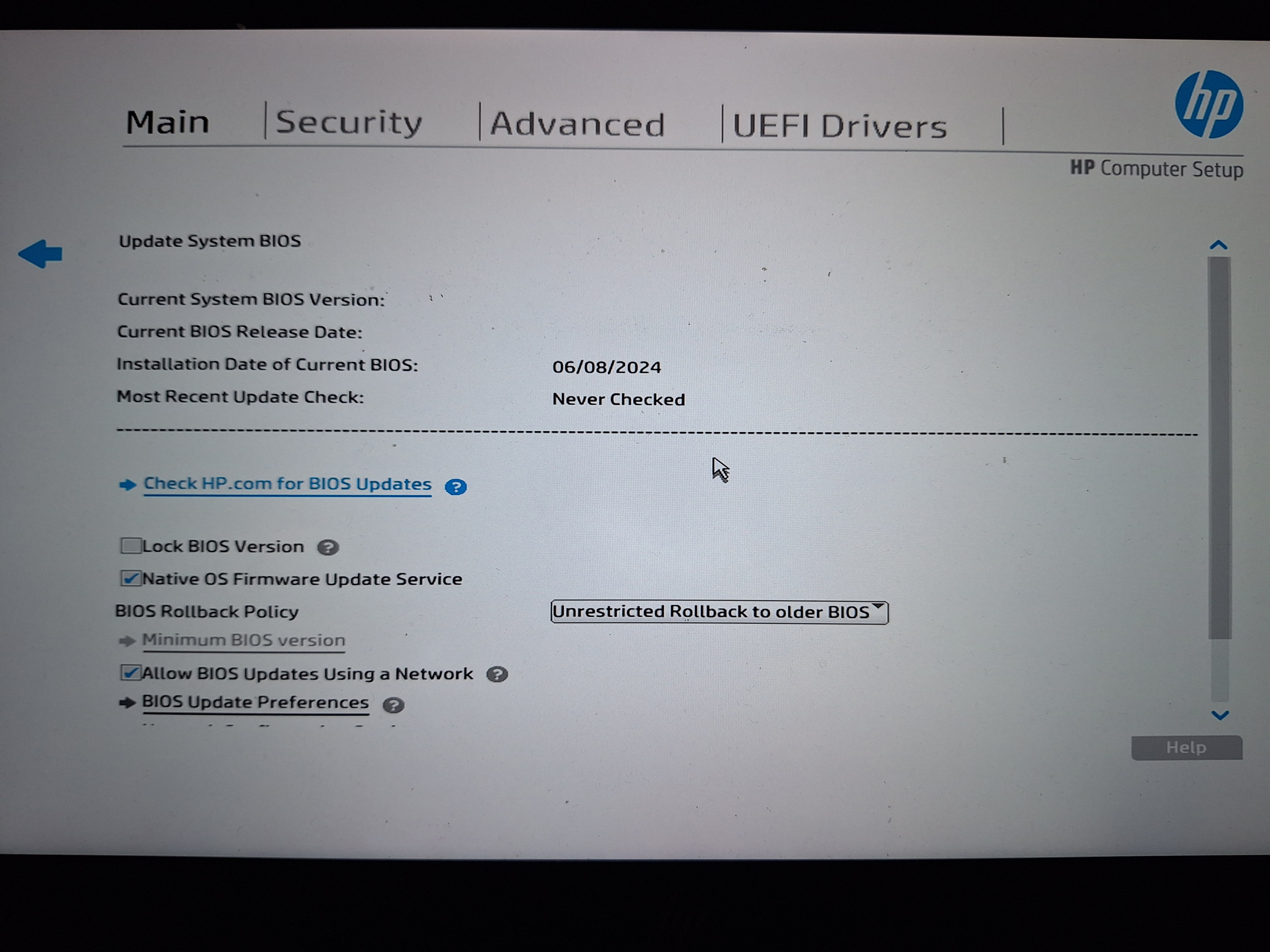 Windows update installed BIOS version 'NOT for production us... - HP ...