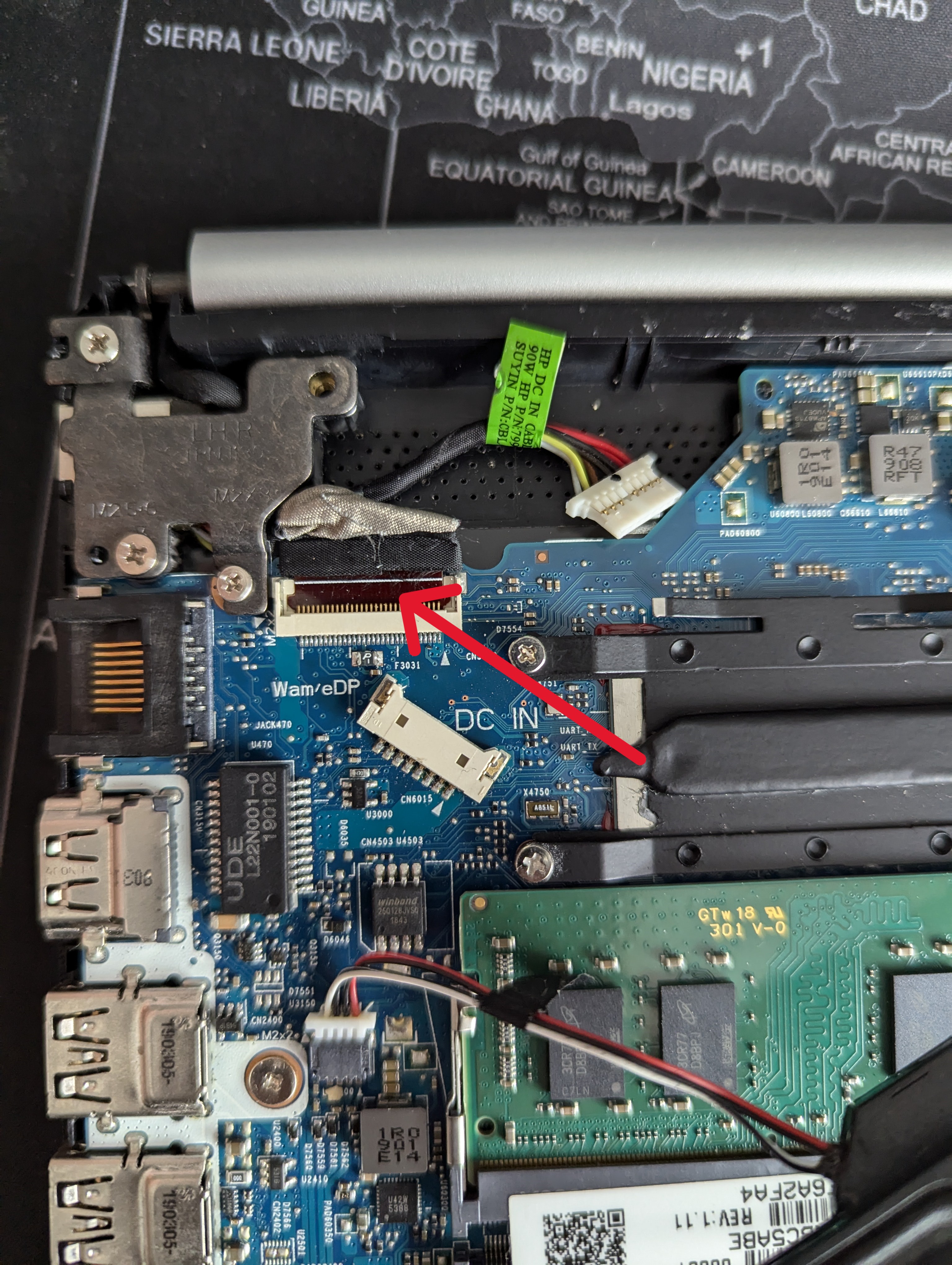 Replacement latch for display ribbon connector - HP Support Community ...