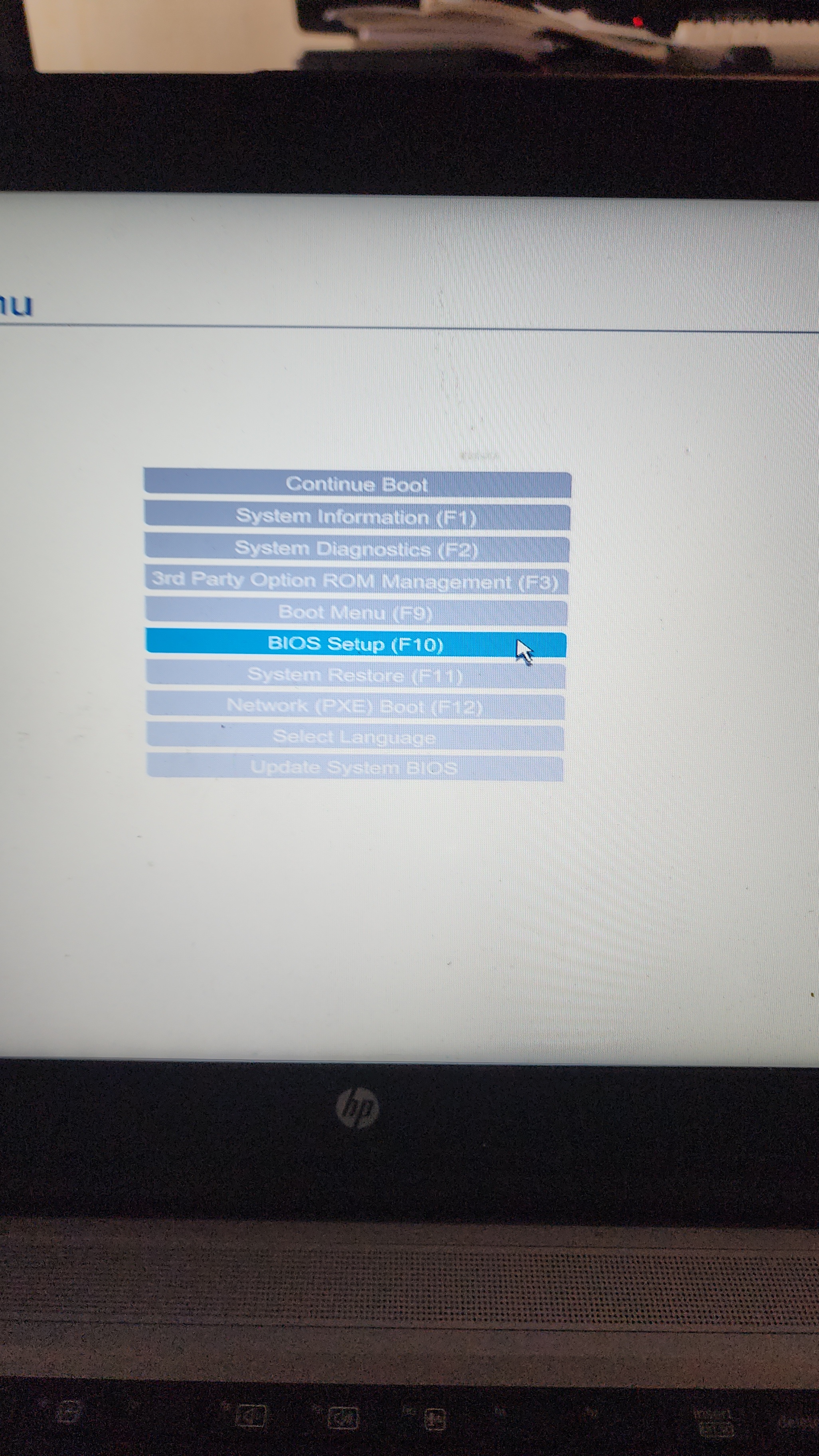 Laptop Freezon on just clicking F10 (BIOS Setup) - HP Support Community ...