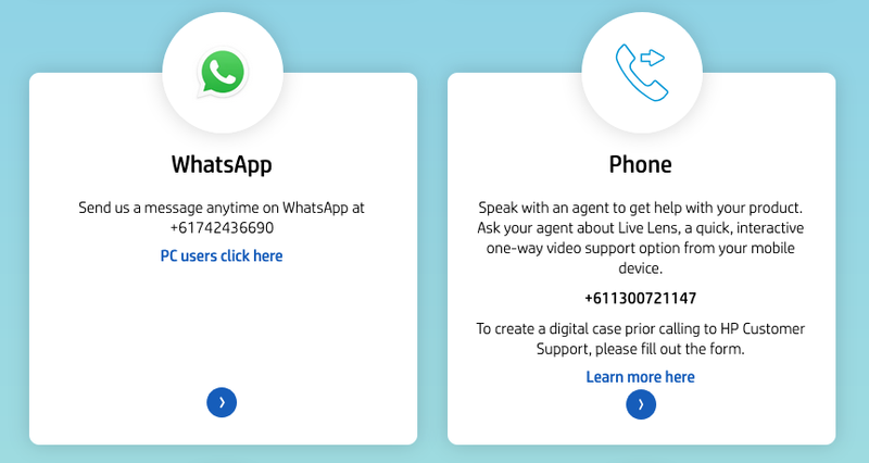 HP Australia Whatsapp