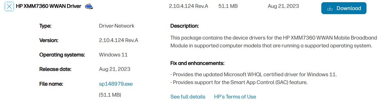 HP XMM7360 WWAN Driver - HP Support Community - 9149923