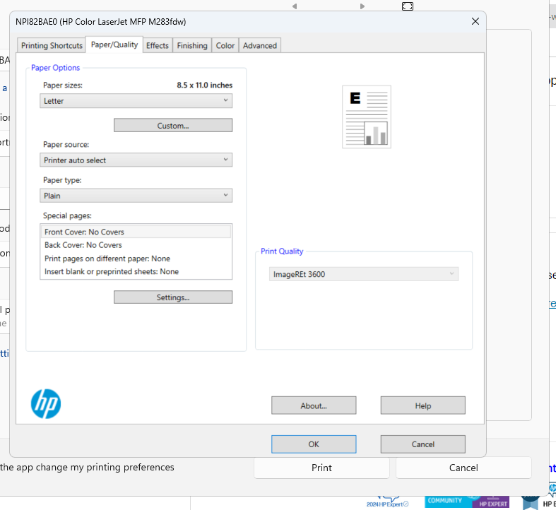 HP Color LaserJet Pro MFP M283fdw won't print in draft mode - Page 2 ...