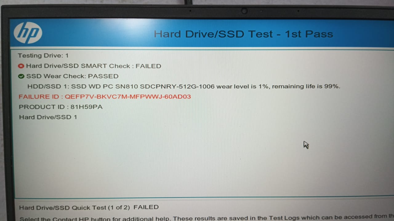 Facing this error realted to SDD know anything about it ? - HP Support ...