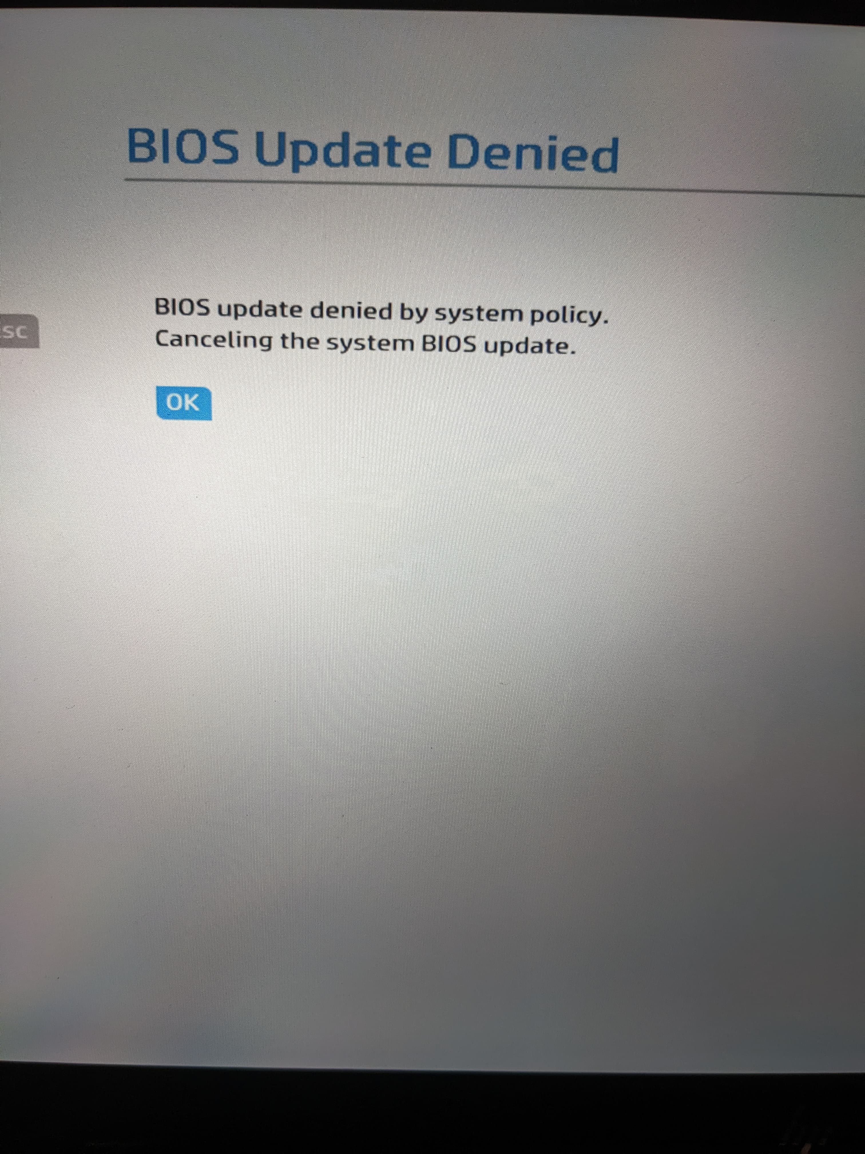 Can't downgrade BIOS version - HP Support Community - 9174009