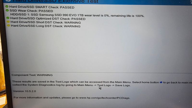 Hard Drive/SSD test results