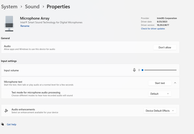 System sound properties