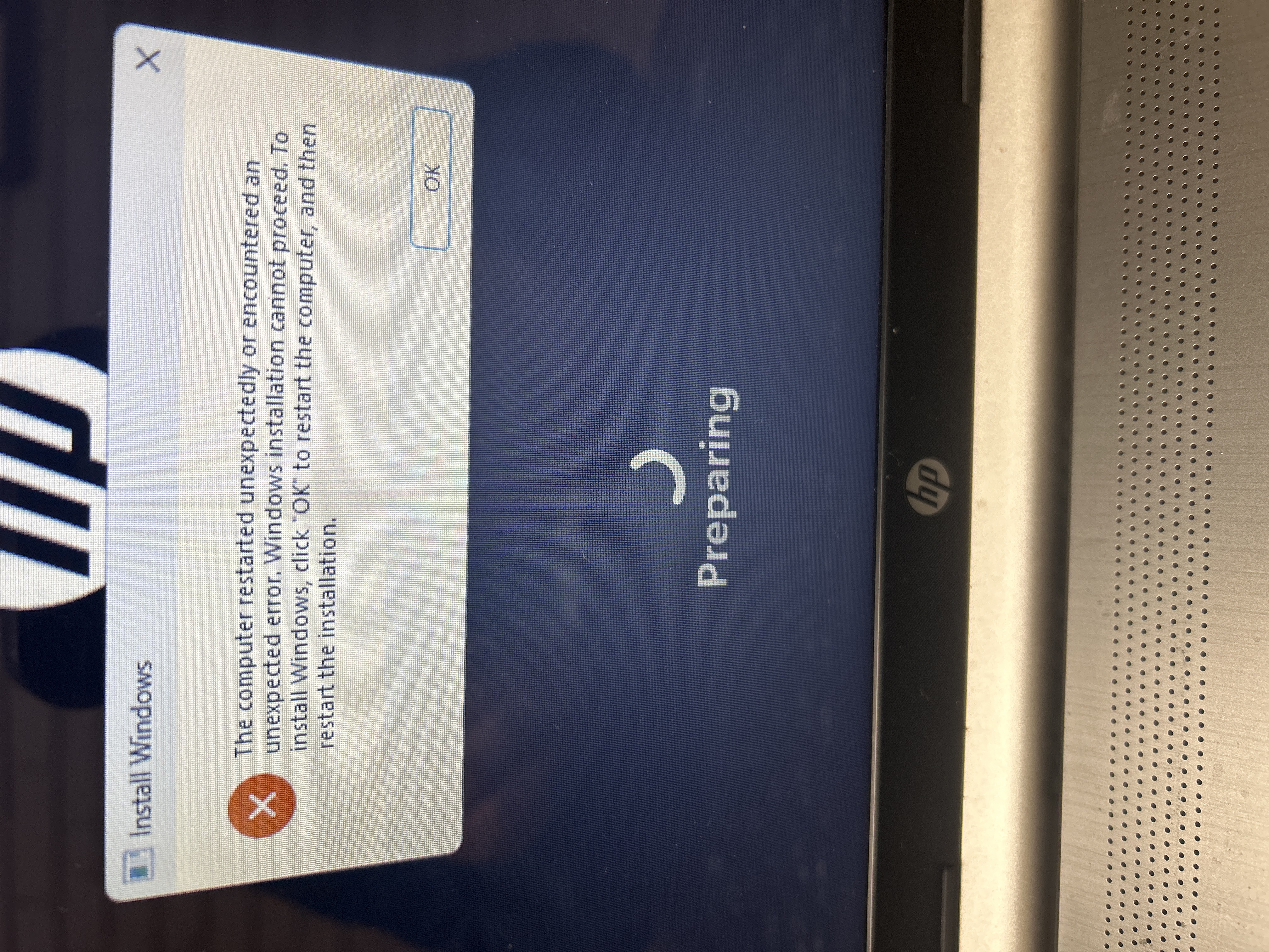 Windows won’t install - HP Support Community - 9276823