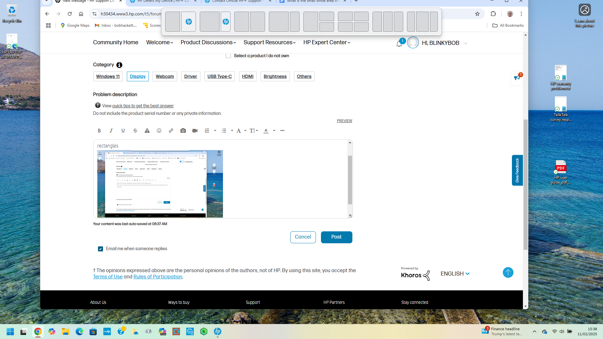 Solved: Screen display includes white area at extreme top - what is ...